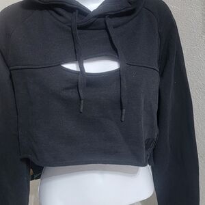 Gymshark Black Cutout Cropped Hoodie